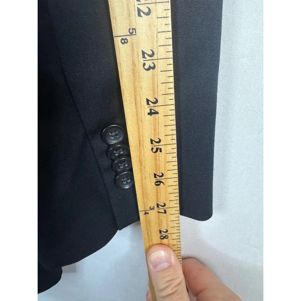 Banana Republic Mens 46L Black 100% Wool 3-Button Blazer Sport Coat Jacket